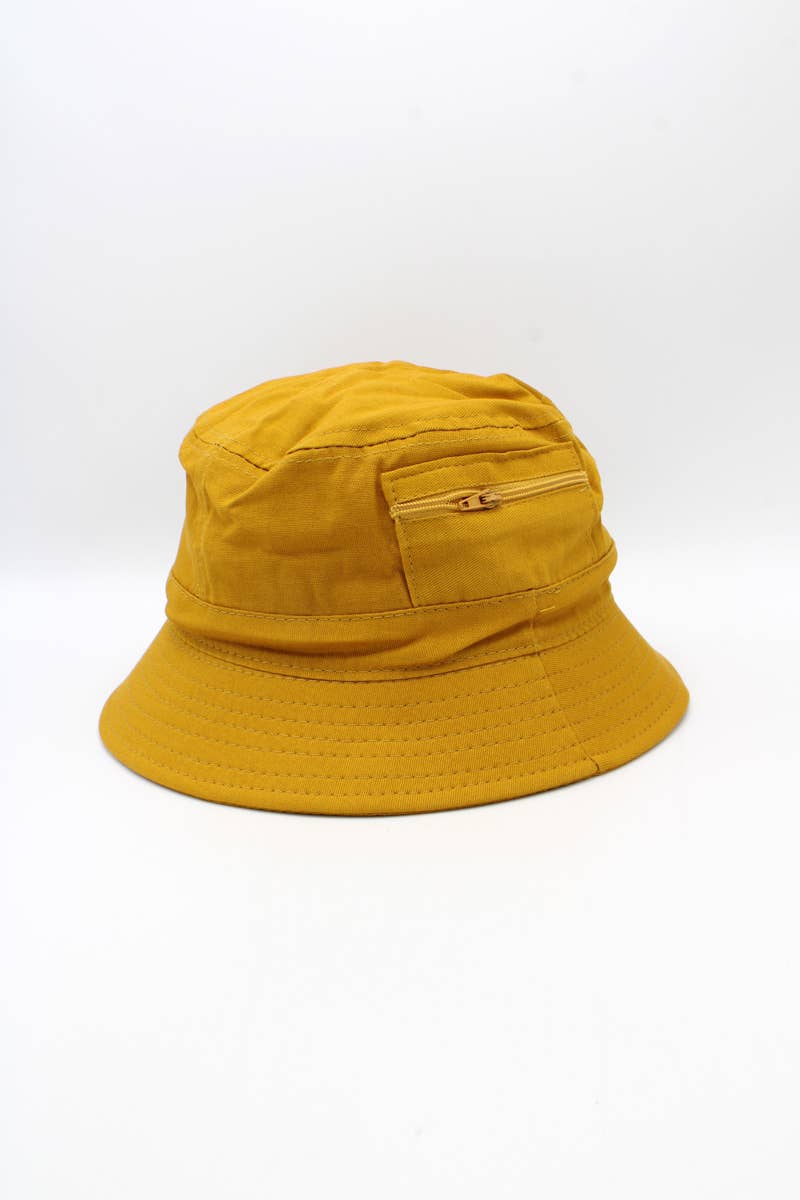 Hologramme Paris - Wholesale Bucket Hat - Unisex - Plain Cotton Classic Bucket Hat with Zip6