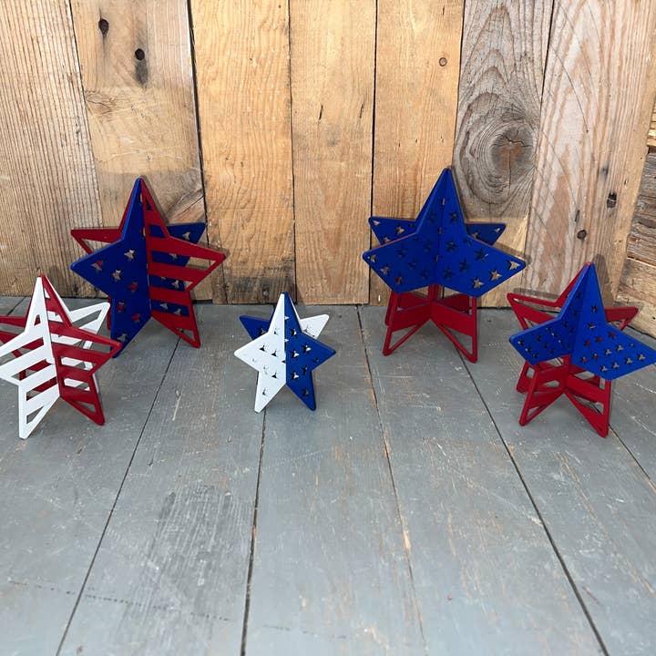 Decorazione a forma di stelle del 4 luglio, decorazione per la casa, kit artigianale, kit fai da te per la vendita all'ingrosso da parte di Rustic Home Co LLC