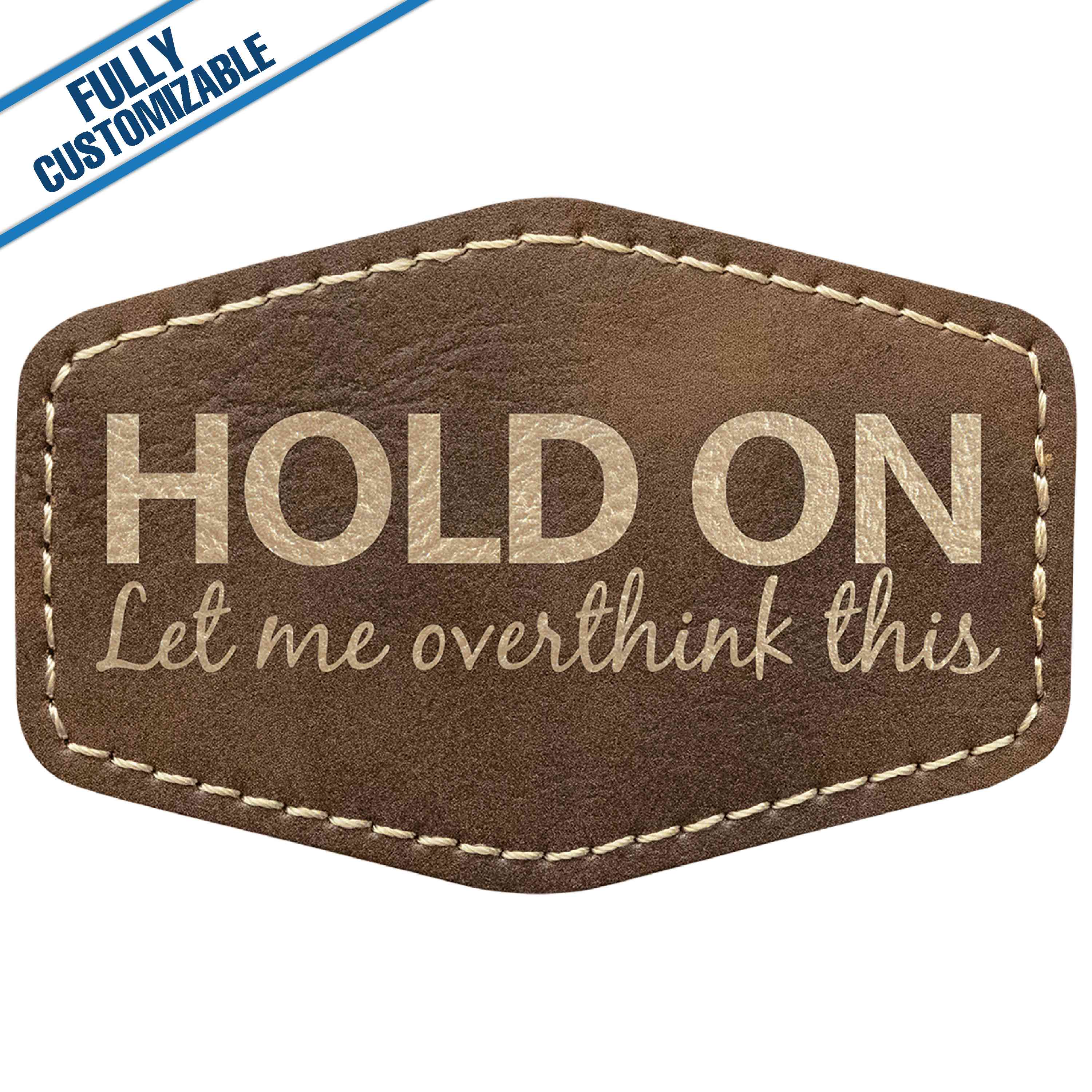 GiftWorksPlus - Wholesale Patch - Engraved Leatherette Hexagon Patch - Fully Customizable20