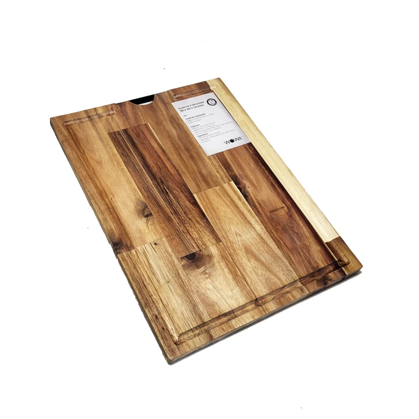 VewoTex - Wholesale Cutting Board - Premium cutting board made of acacia wood » Kitchen board 30 x 40 x 1.5 cm » Grill wooden board with juice groove » Serving board & carving board3