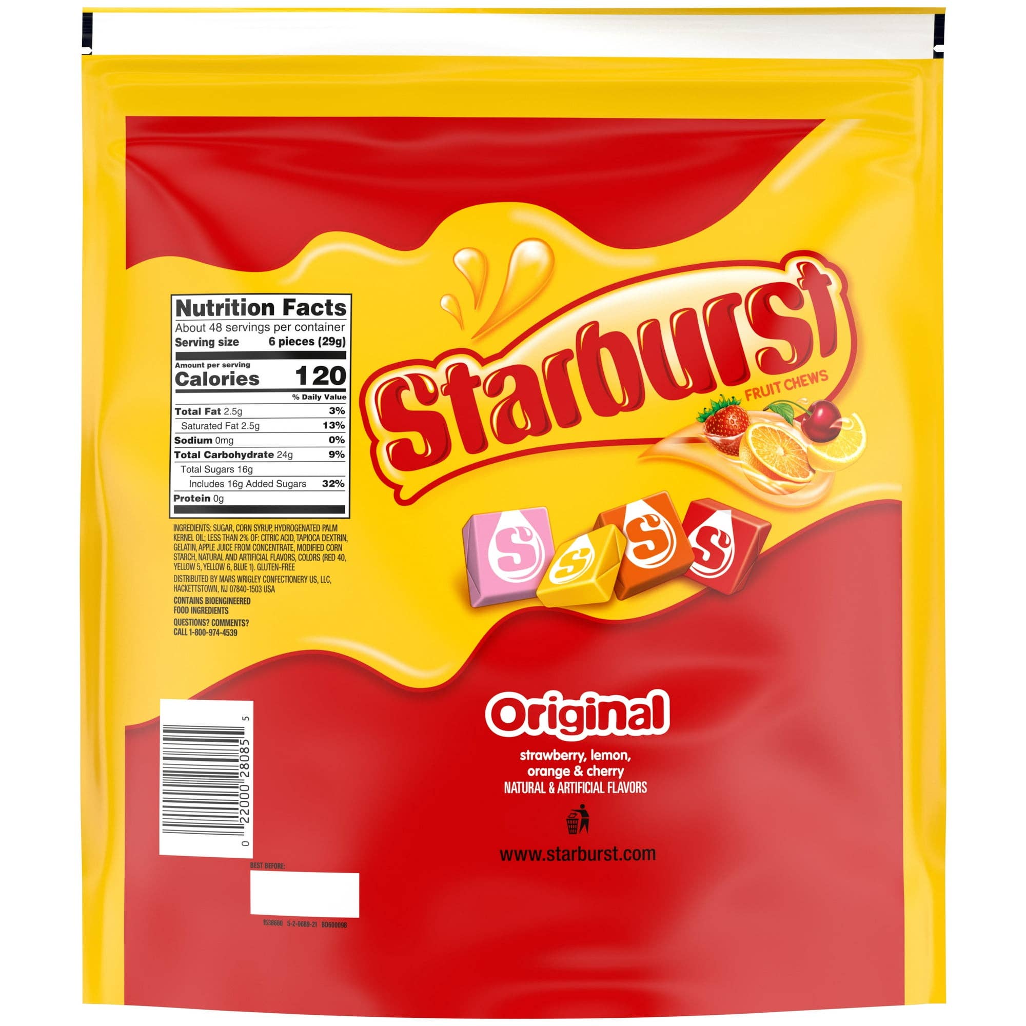 I Got Your Candy – wholesale Hårt godis – Starburst Original Party Size Segt Godis 50oz - 3-pack1