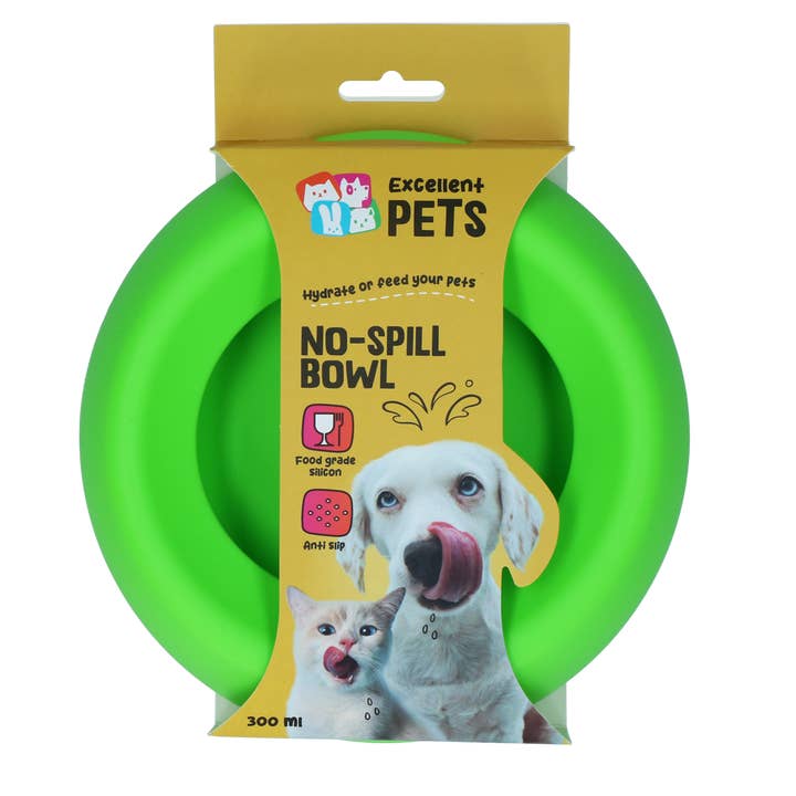 Excellent Pets No-Spill Bowl 300ml Green S for wholesale by Hofman Animal Care