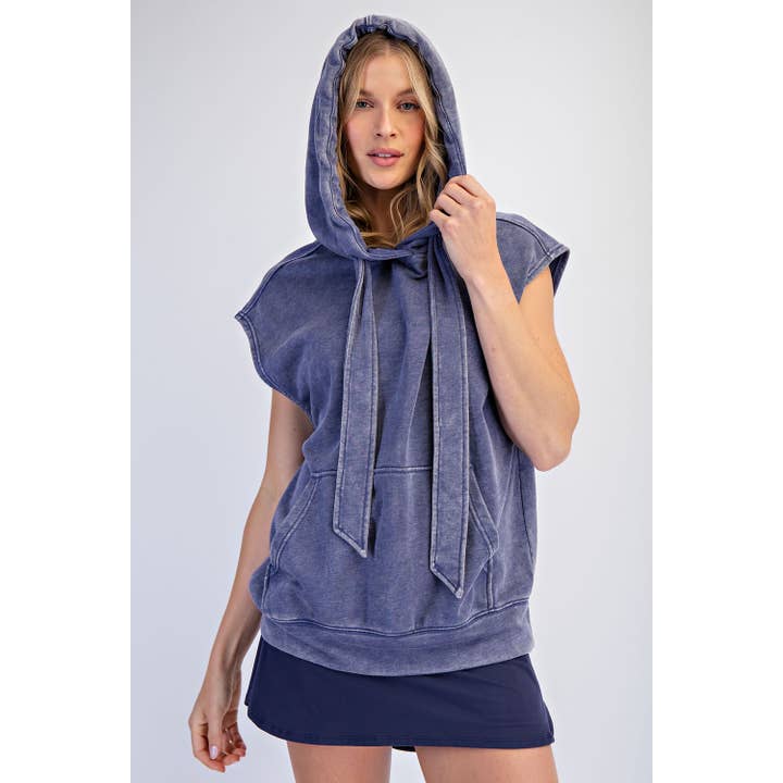 Rae Mode - Wholesale Hoodie - Women's - MINERAL WASHED TERRY SLEEVELESS HOODIE SWEATSHIRT12
