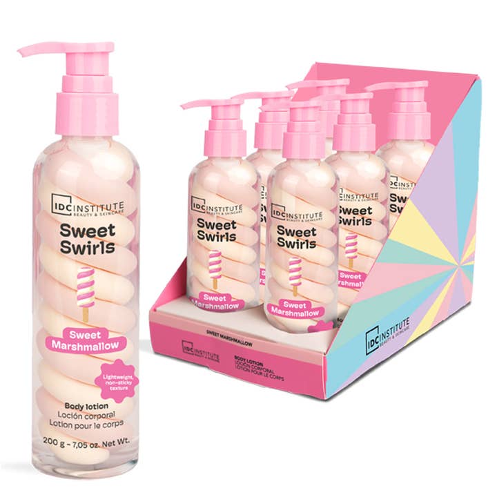 IDC INSTITUTE LOÇÃO CORPORAL DE MARSHMALLOW SWEET SWIRLS 200ml por atacado de Aquarius Cosmetic SLU