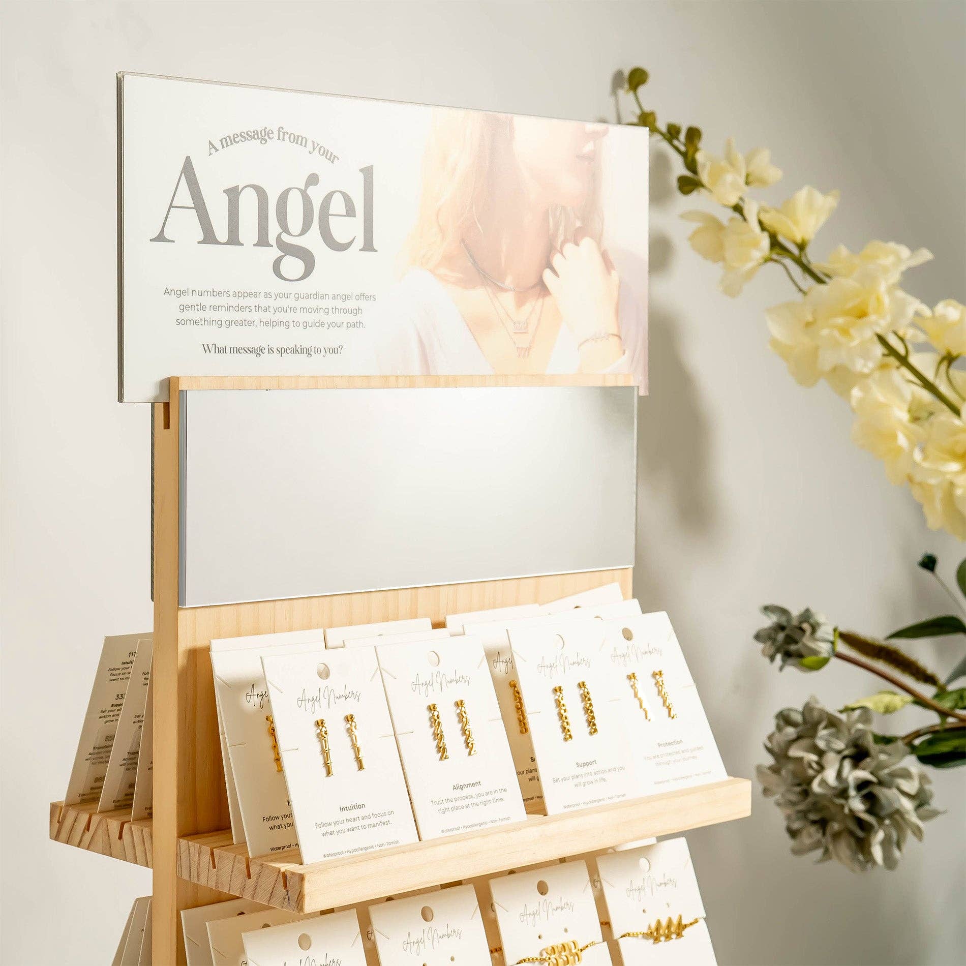 WJW - Venta al por mayor Soportes y estantes de exposición de joyas - Set de exhibición de joyería con números angelicales17