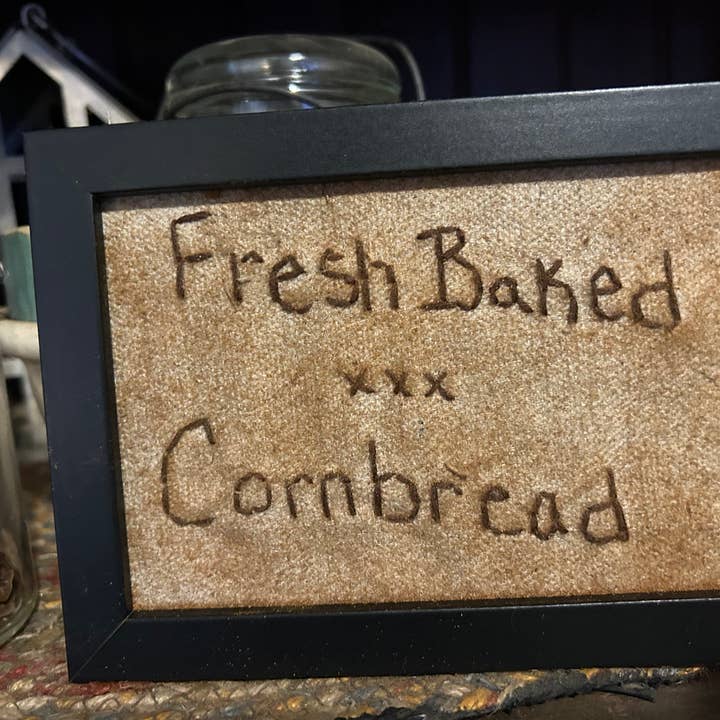 Fresh Baked Cornbread Handmade Sampler for wholesale by Colonial House Primitives