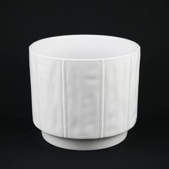 Florinia - Wholesale Plant Pot - 3-Piece White Stoneware Planter Pot Set with Soft Vertical Texture5