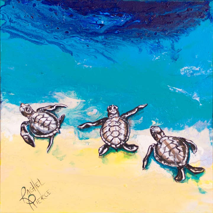 It's Our Day (Hatchlings) 2 Matted Art Print for wholesale by Rachel Pierce Art Gallery