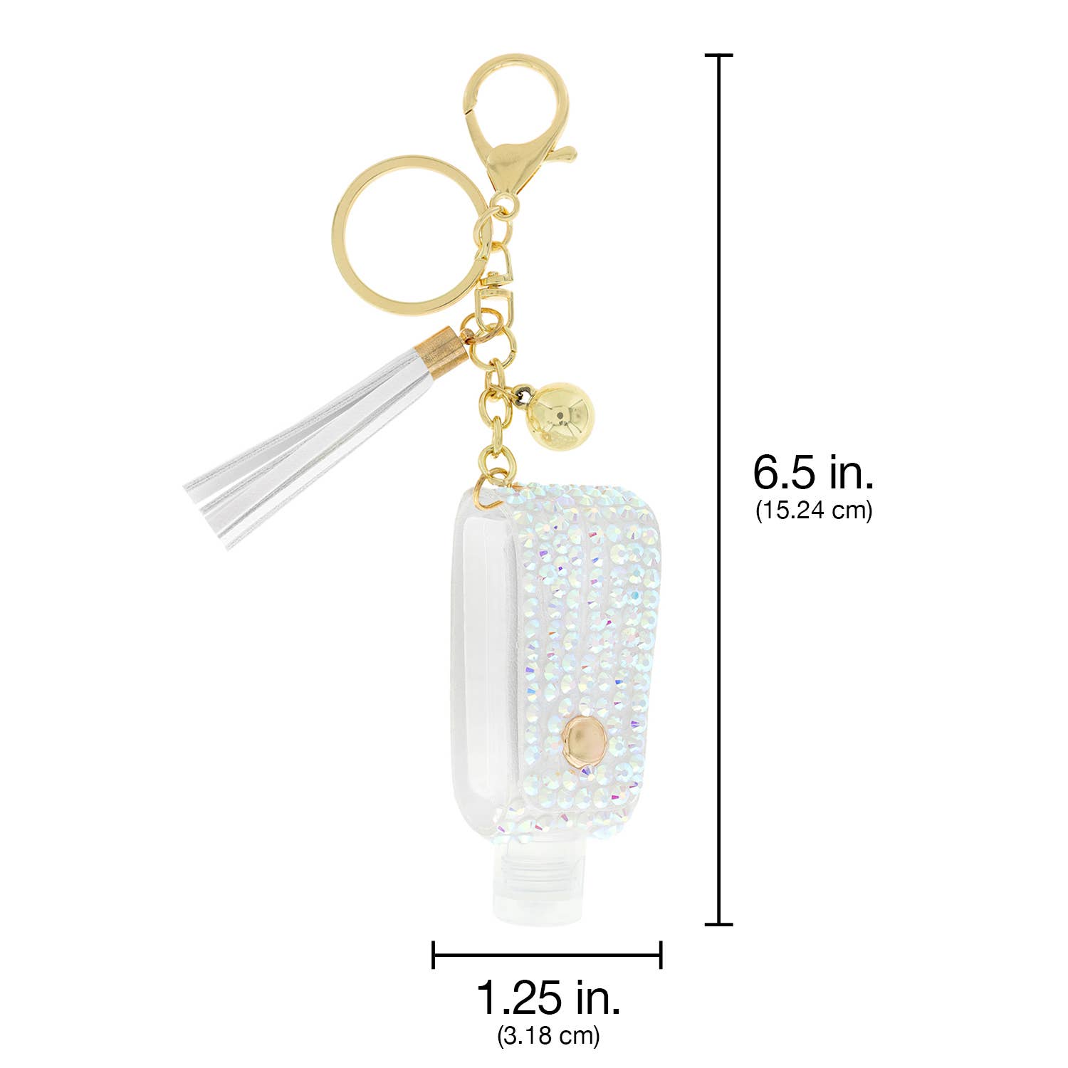 SP Sophia Collection - Wholesale Keychain - Women's - Rhinestone Hand Sanitizer Holder w/ Tassel Keychain5