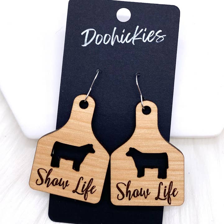 Doohickies - Wholesale Dangle Earrings - 2.25" Show Life Tags -Western Earrings4
