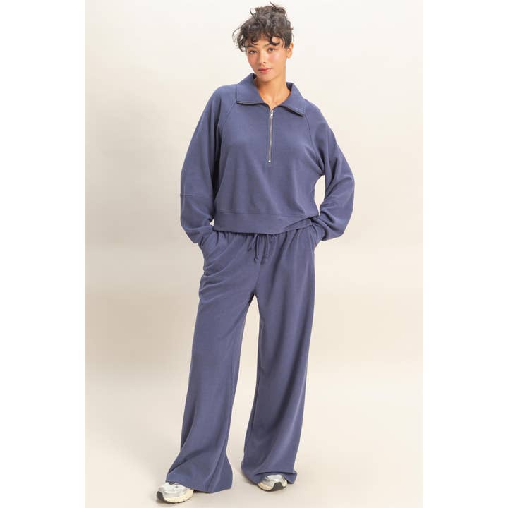 Double Zero - Wholesale Sweatshirt – Women's - Soft Ribbed Half-Zip Long Sleeve Sweatshirt9