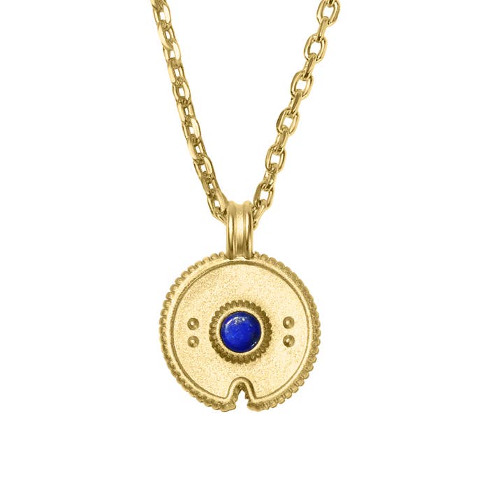 Nura Pendant Necklace - Satin 18K Gold 18-20" - 3 Stones for wholesale by Whitestone Jewelry Co.