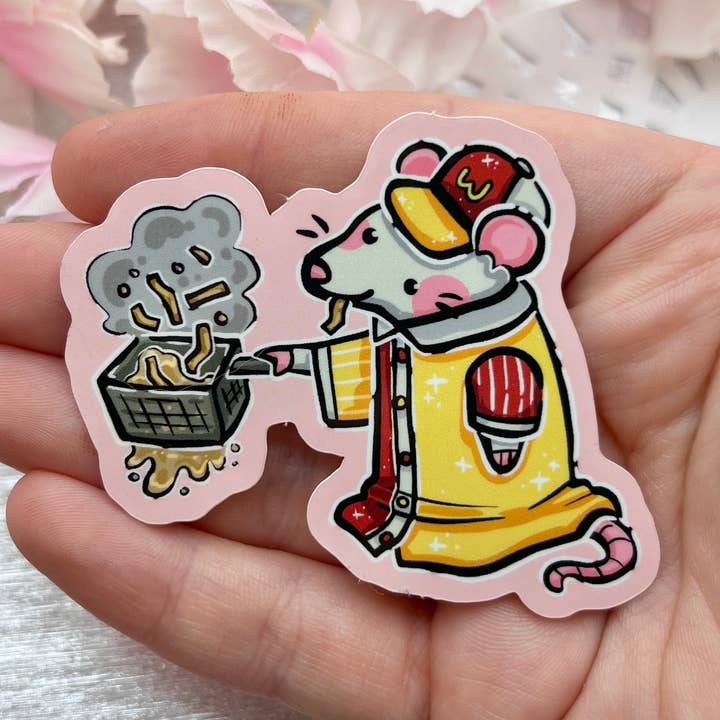 Rat'Donalds Fry Rat ~ Sticker for wholesale by Woolblossom
