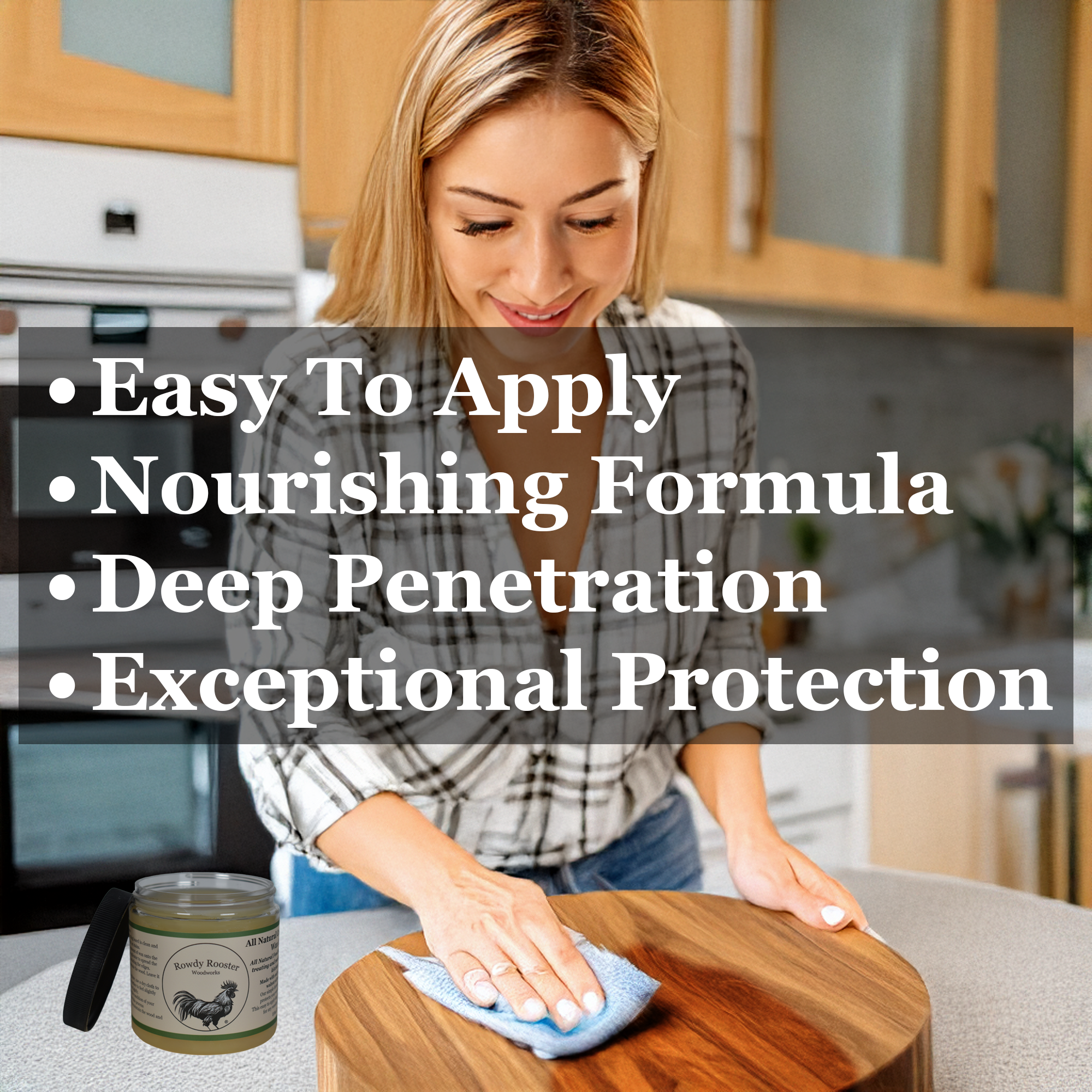 Rowdy Rooster Woodworks - Wholesale Wood Butter - All Natural Cutting Board Wax & Oil3