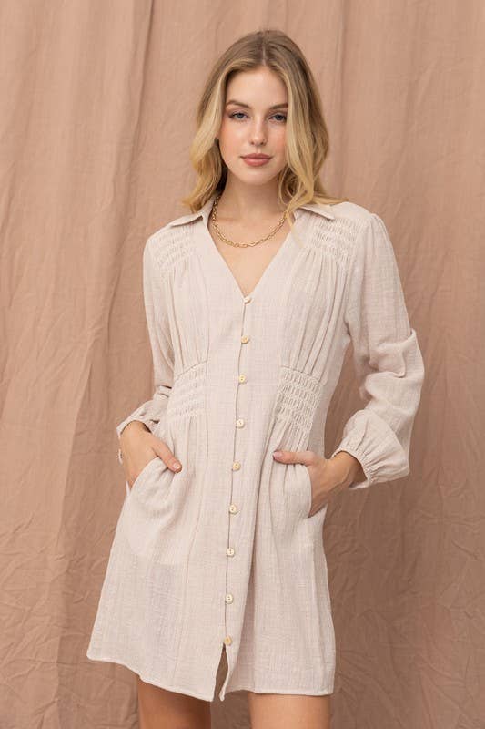 ILLA ILLA - Wholesale Dress - Women's - Cotton Button Down Dress4