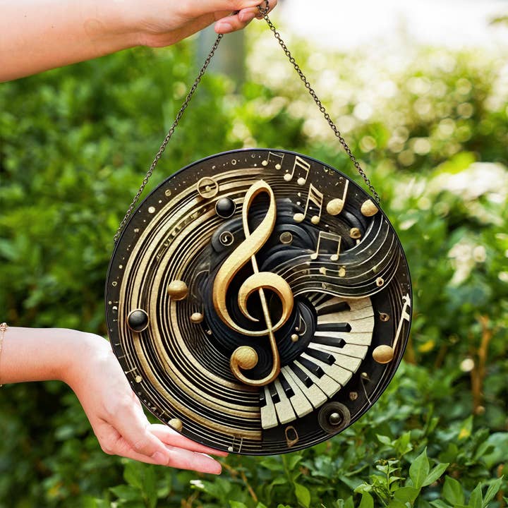 Musical Stained Glass Suncatcher, Music Teacher Gift for wholesale by NVC Ecommerce LLC