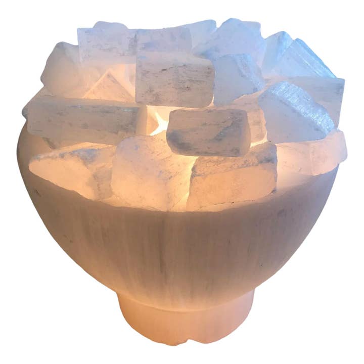 Selenite Bowl Lamp for wholesale by WLM