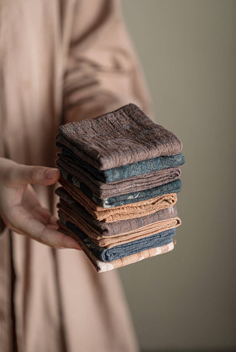 Gohobi （We cover U.S. import duties） - Vente Torchons - Gohobi Serviette de Thé Gongfu en Coton et Lin Teints à la Main23