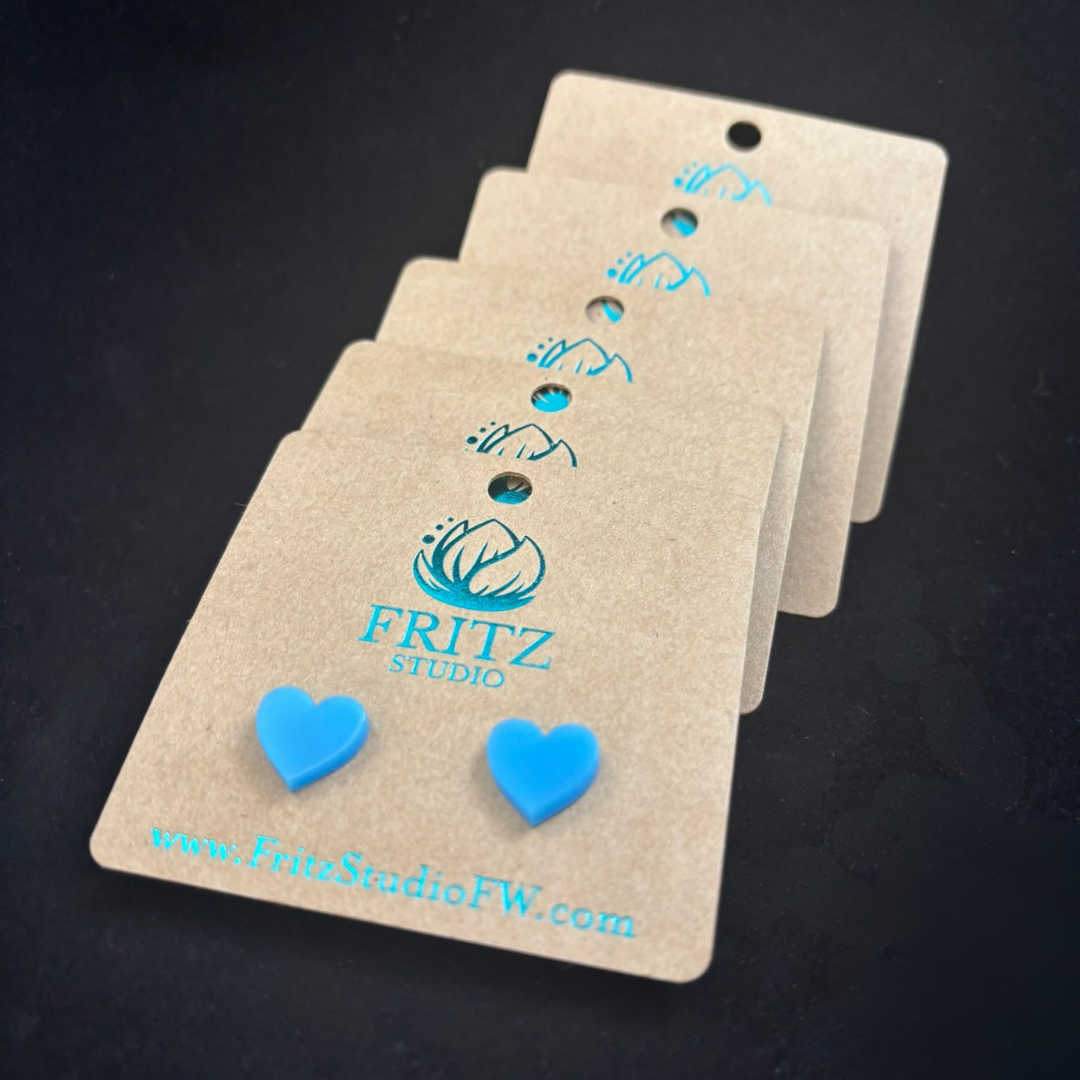 Fritz Studio - Wholesale Stud/Post Earrings - Gentle Heart Studs - Upcycled Stud Earrings5