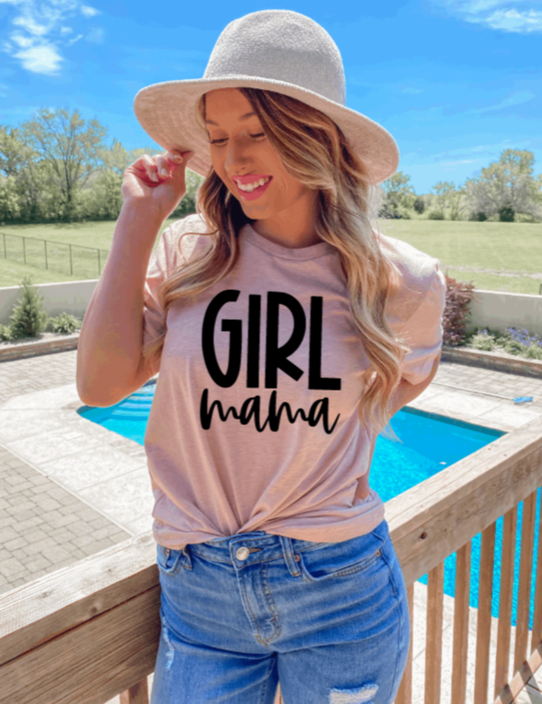 FAMS design - Vente T-shirt sérigraphié – femme - T-shirt à motif Girl Mama Mom1