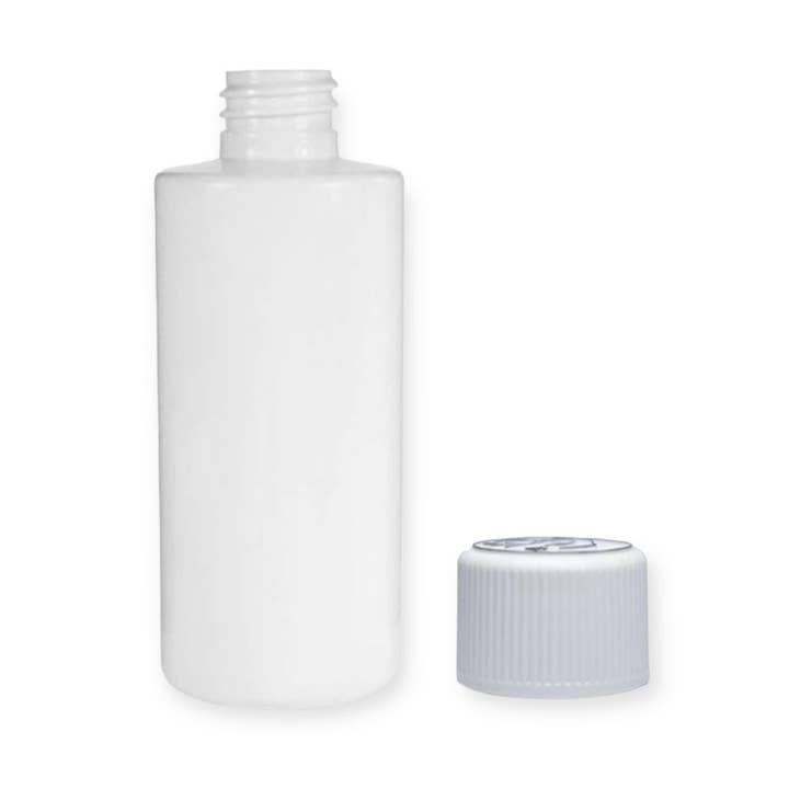 100ml White Gloss Bottle With Child Safety Screw Cap CRC for wholesale by Fizzy Whiz