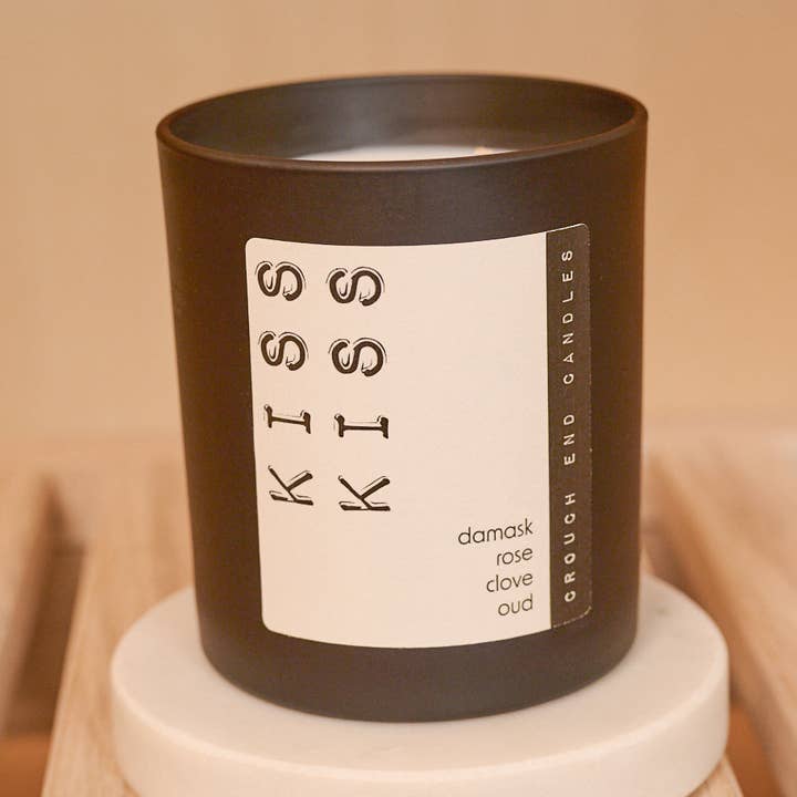 KISS KISS damask rose and oudh candle for wholesale by Crouch End Candles
