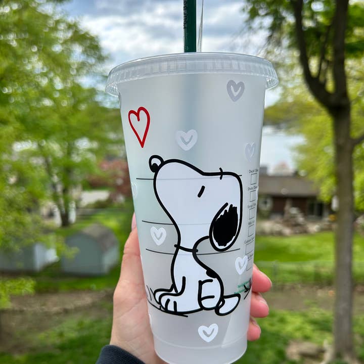 Acential Drinkware - Wholesale Drinking Glass/Cup - Snoopy Starbucks Cold Cup, Snoopy Gifts1