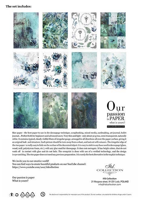 ITD Collection - Vente Matériels de bricolage - RP004 - Ensemble Créatif en Papier de Riz - 11 pièces x A4 / 8,27x11,7 pouces1