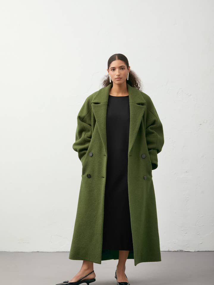 Cocoon double-breasted coat for wholesale by A LINE
