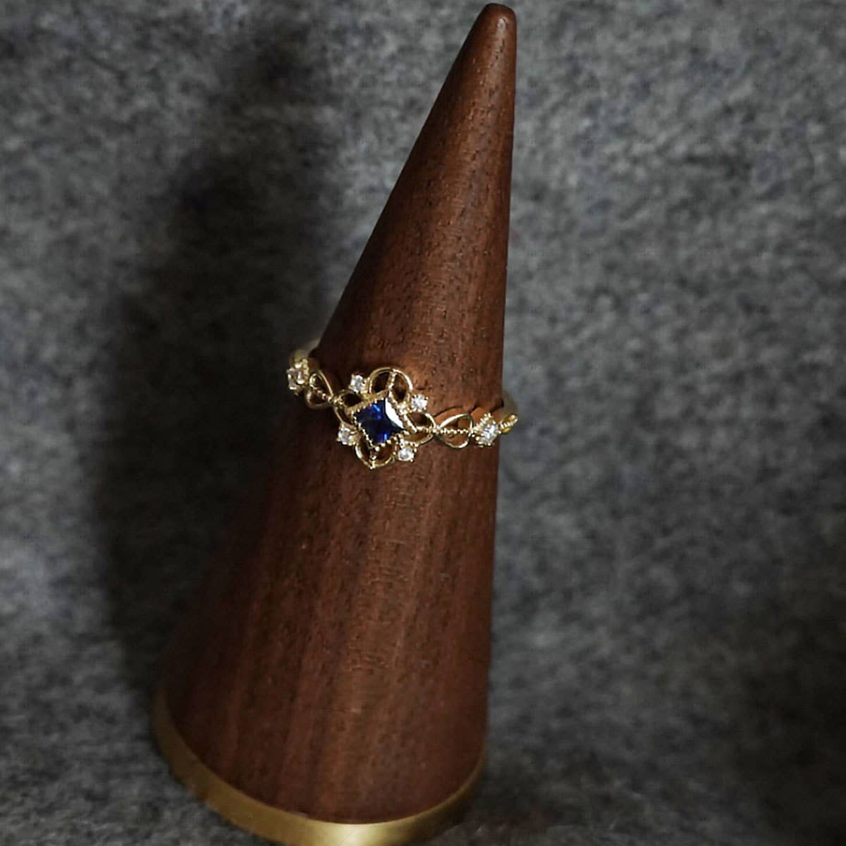 Gioiellin - S925 Silver Jewelry – wholesale Multi-stone ring – S925 Silver 14k Gold Plated Antique Blue Zircon Ring3