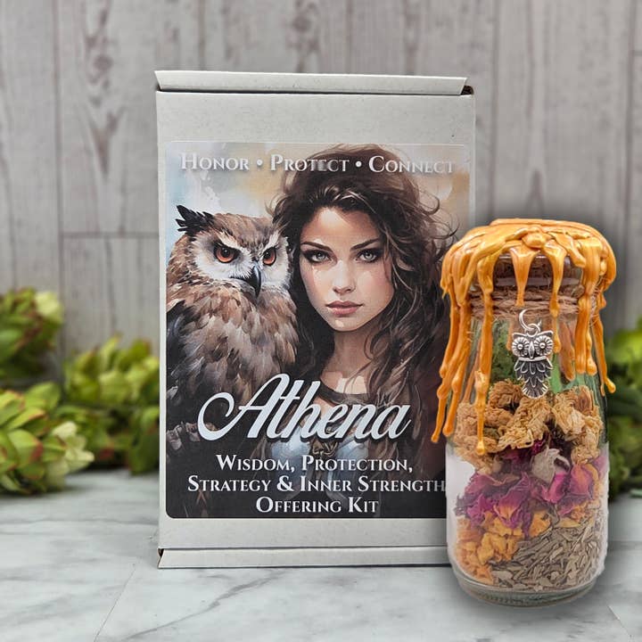 Athena – Visdom, Beskyttelse & Indre Styrke Offeringssæt for engroshandel hos Mystical Roots