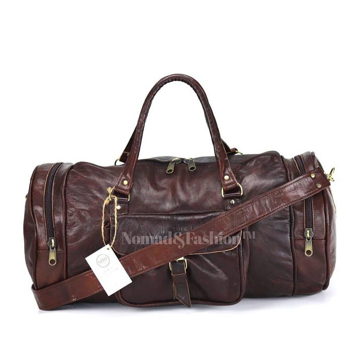 Duffle Bag Carry On Travel Weekender Overnight Bag With Leather Shoulder Strap for wholesale by NOMAD&FASHION