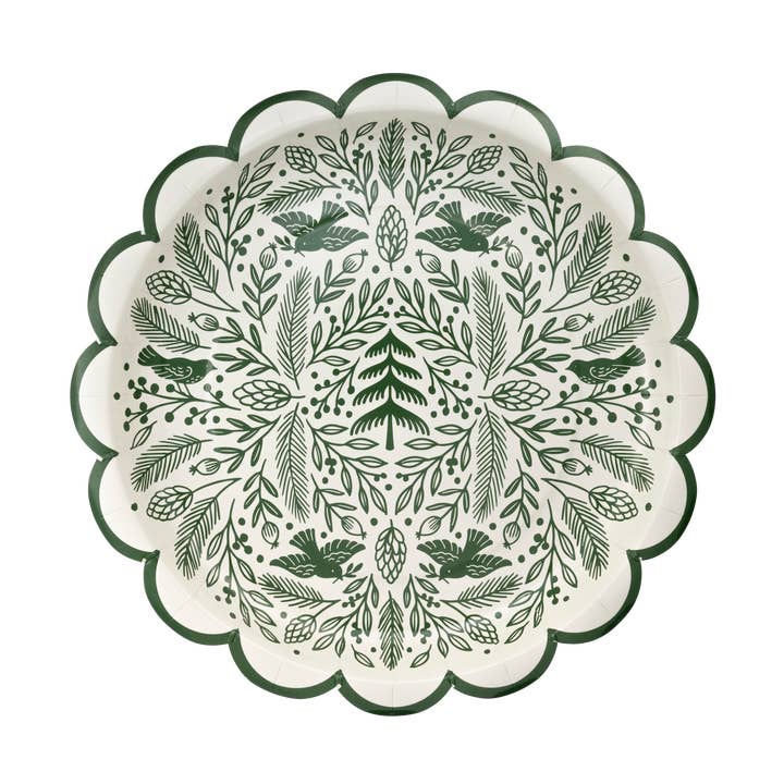 My Mind’s Eye - Wholesale Disposable plate - WDC1140 - Woodland Scalloped 10" Plate0