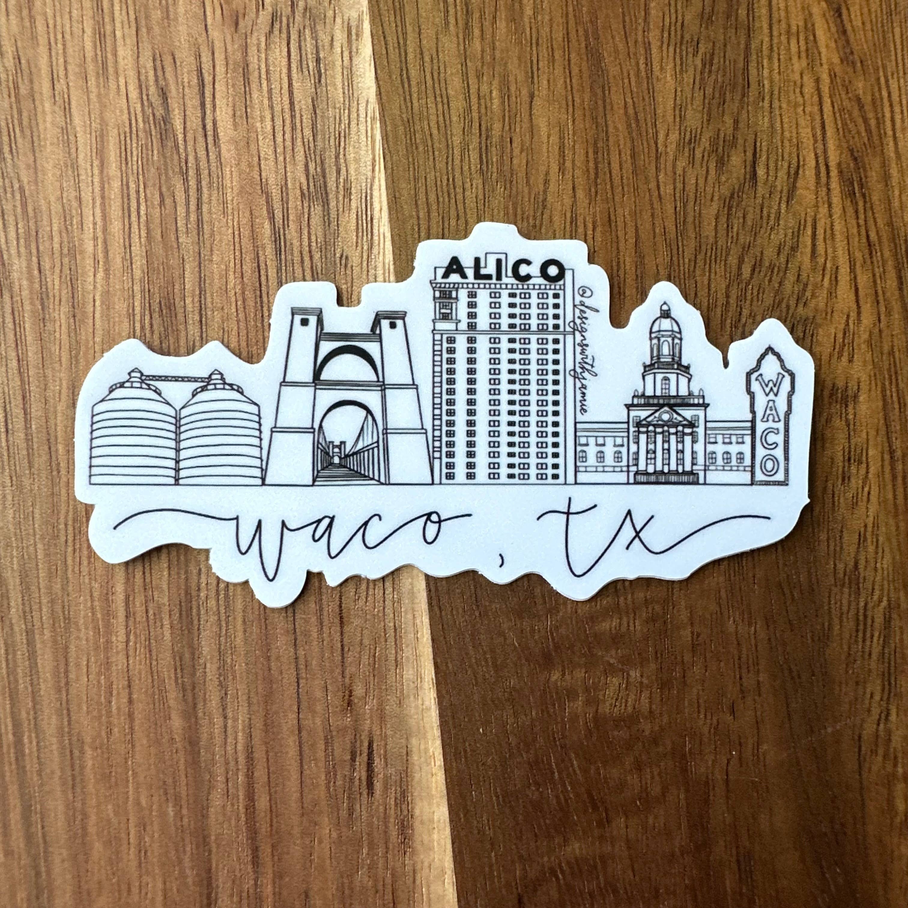 Designs with Jamie - Wholesale Sticker - Waco Skyline Sticker2