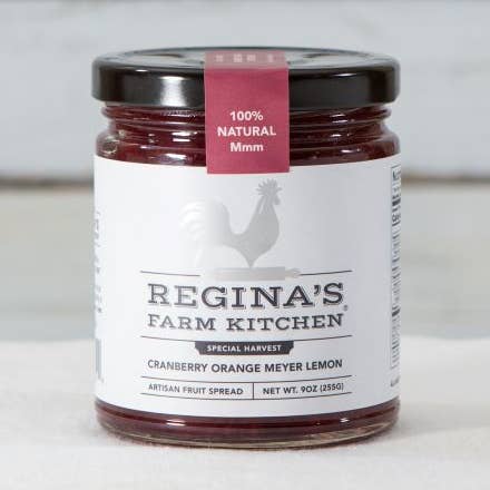 Cranberry Orange Meyer Lemon 9 oz. Jar for wholesale by Regina's Farm Kitchen, Artisan Fruit Spreads