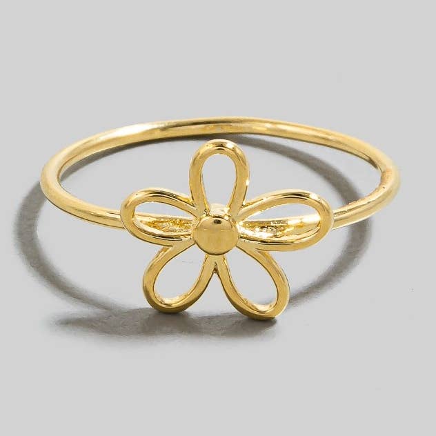 Wire Flower Dainty Band Ring for wholesale by The Looks by Fame Accessories