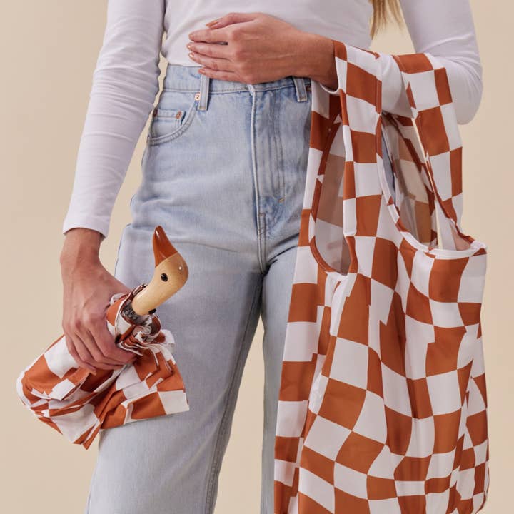 Original Duckhead USA - Wholesale Umbrella - Unisex - Peanut Butter Checkers Eco-Friendly Duckhead Umbrella