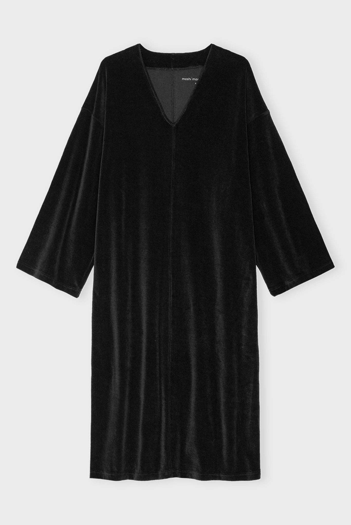 moshi moshi mind – Großhandel Kleid – Damen – helia Kleid aus Samt – schwarz1