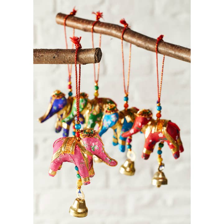 Namaste - Wholesale Ornament - Single Elephant Decoration with Bell0