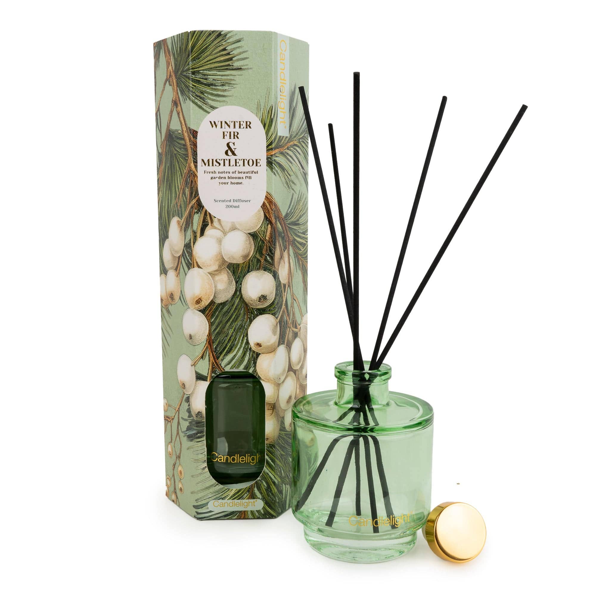 Candlelight Products Ltd – wholesale Reed diffuser – 200ml Reed Diffuser - Winter Fir & Mistletoe 6pk1