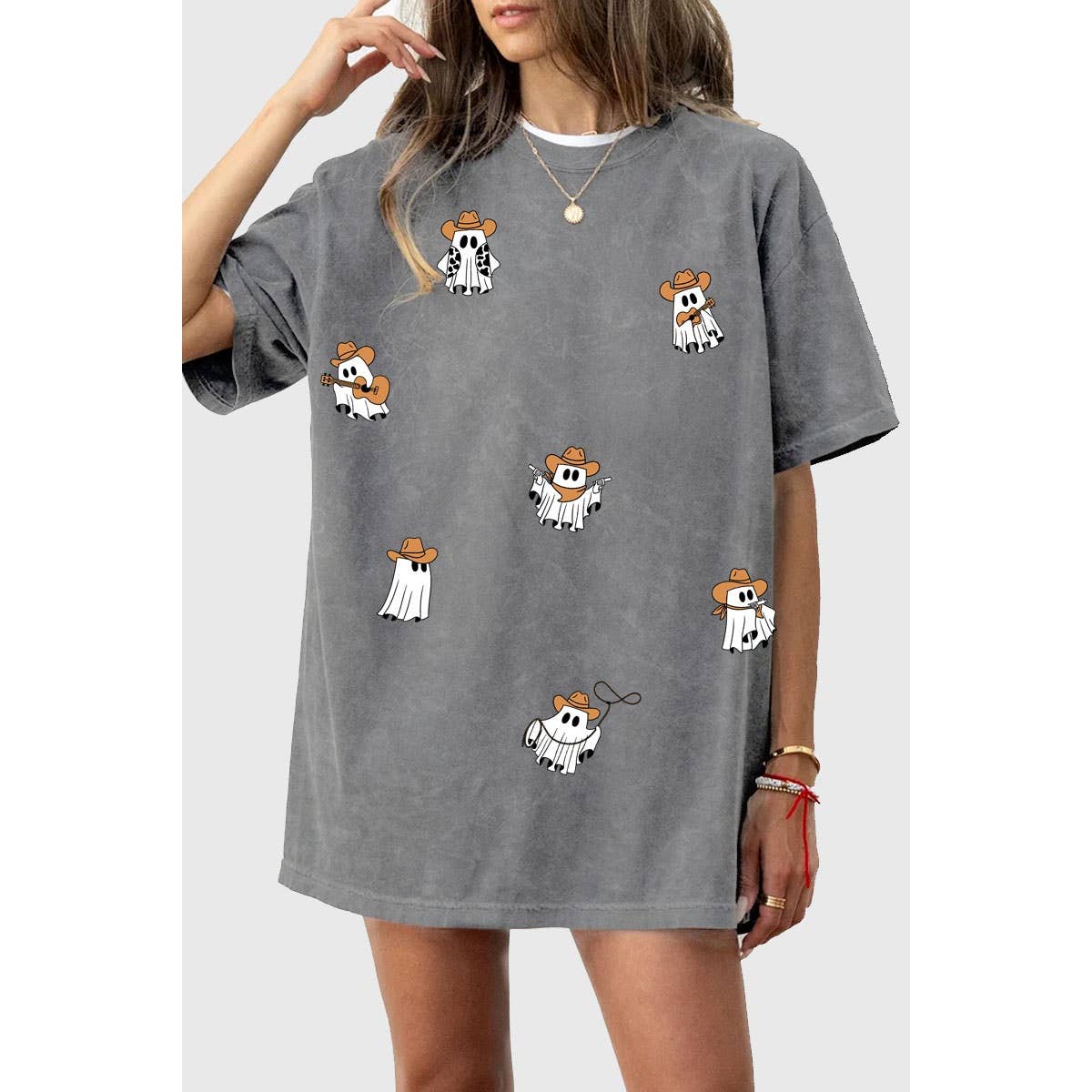 HRTandLUV - Wholesale T-Shirt (Graphic) - Women's - COWBOY GHOSTS OVERSIZED GRAPHIC TEE0