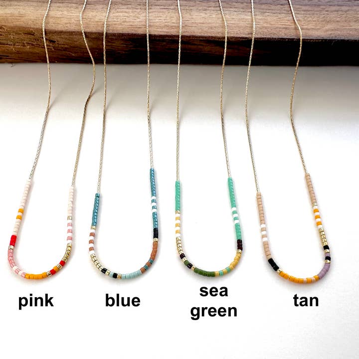 Ocean Breakup – wholesale Beaded/pearl necklace – Thin Beaded Necklace - Color Mix Collection5