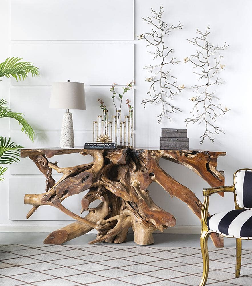 A&B Home Group Inc. - Vente Décoration murale - Décoration murale en forme de branche 35x13x5,5" - Argent/Or3