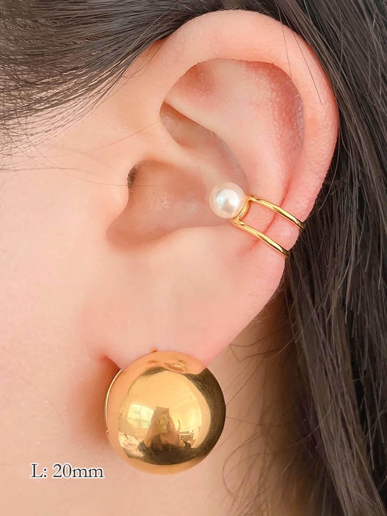 MOND HAUS - Wholesale Huggie Earrings - Anita Earrings | Puff Sphere Ball Snap Closure Huggie Hoop13