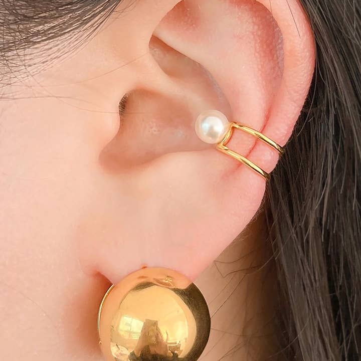 MOND HAUS - Wholesale Huggie Earrings - Anita Earrings | Puff Sphere Ball Snap Closure Huggie Hoop13