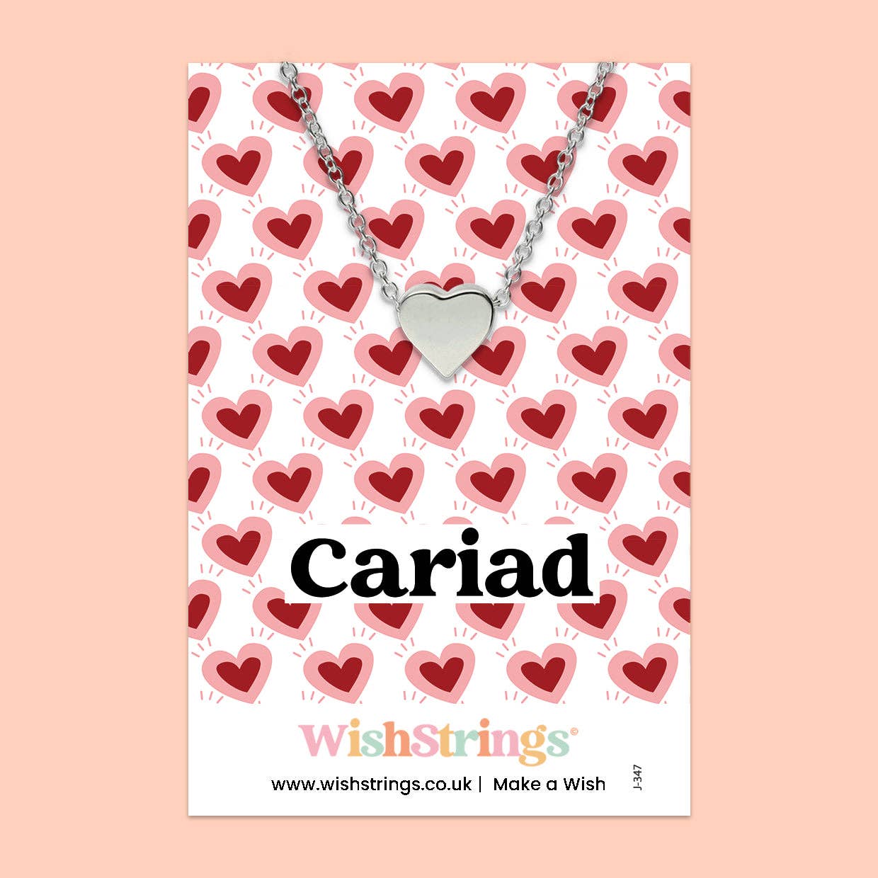 WishStrings - Vente Colliers à pendentif - Cariad, gallois - Collier Cœur - J3470