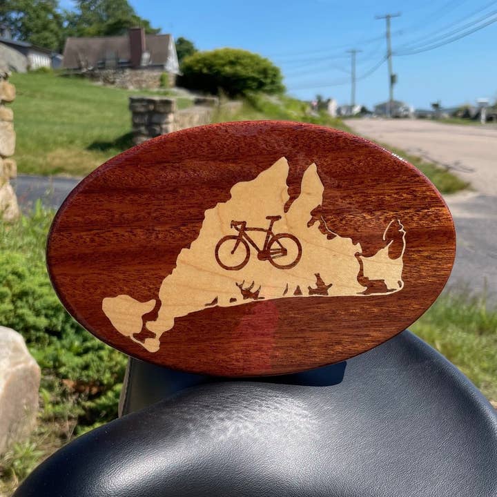 Hitch Cover - Location - Martha's Vineyard on Bike for wholesale by Stonington Designs/Hitch-Crafter