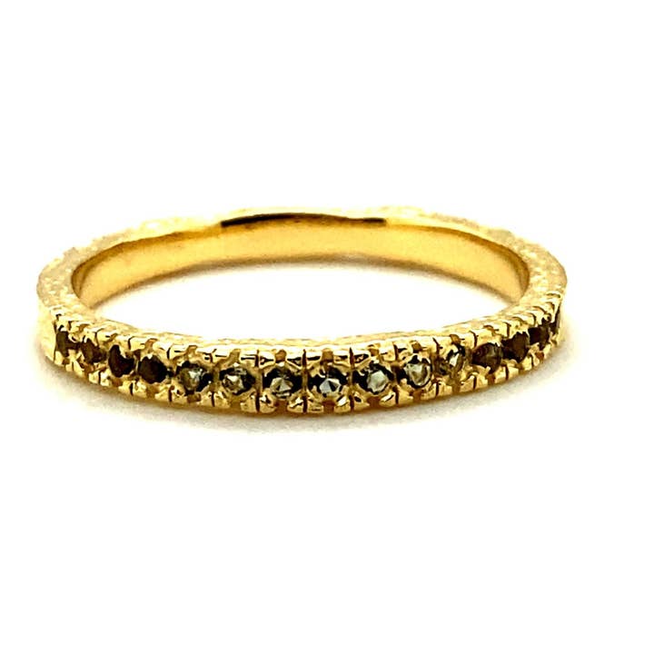 Moldavite Gold Vermeil Sparkle Ring for wholesale by Esprit Creations