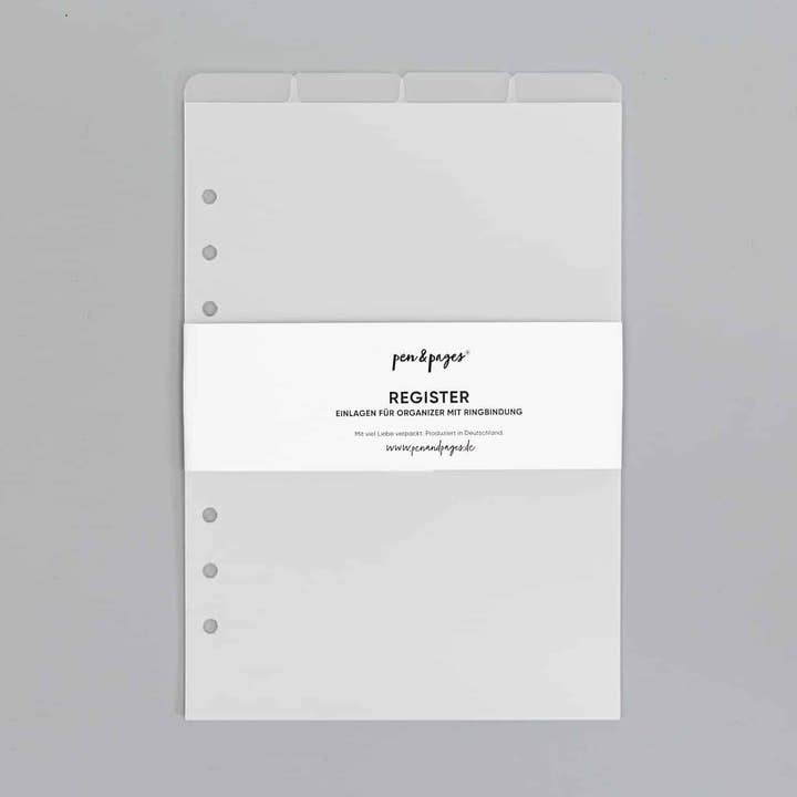 pen & pages - Wholesale Planner - Register for ring planners - tabs above - “transparent” - DIN A50