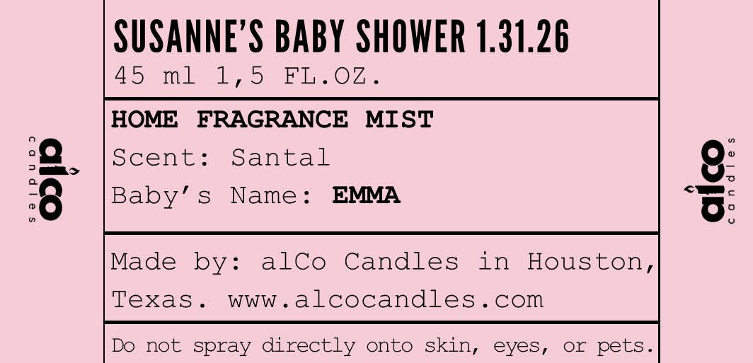 alCo Candles - Wholesale Room & Linen Spray - Personalized Baby Shower Party Favors - Room Sprays2